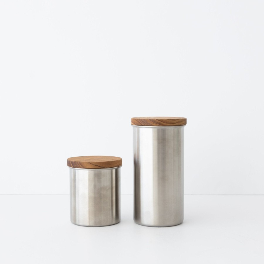 Kitchen & Dining SAIKAI (Others) | Elfin Metal Canister With Wood Lid