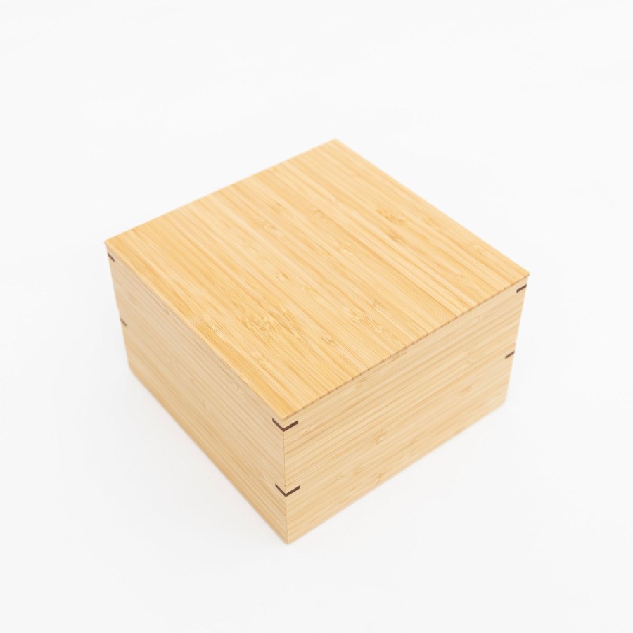 Kitchen & Dining TORTOISE-yellow paper Kosuga | Kosuga Bamboo Tiered Square Lunch Box Set