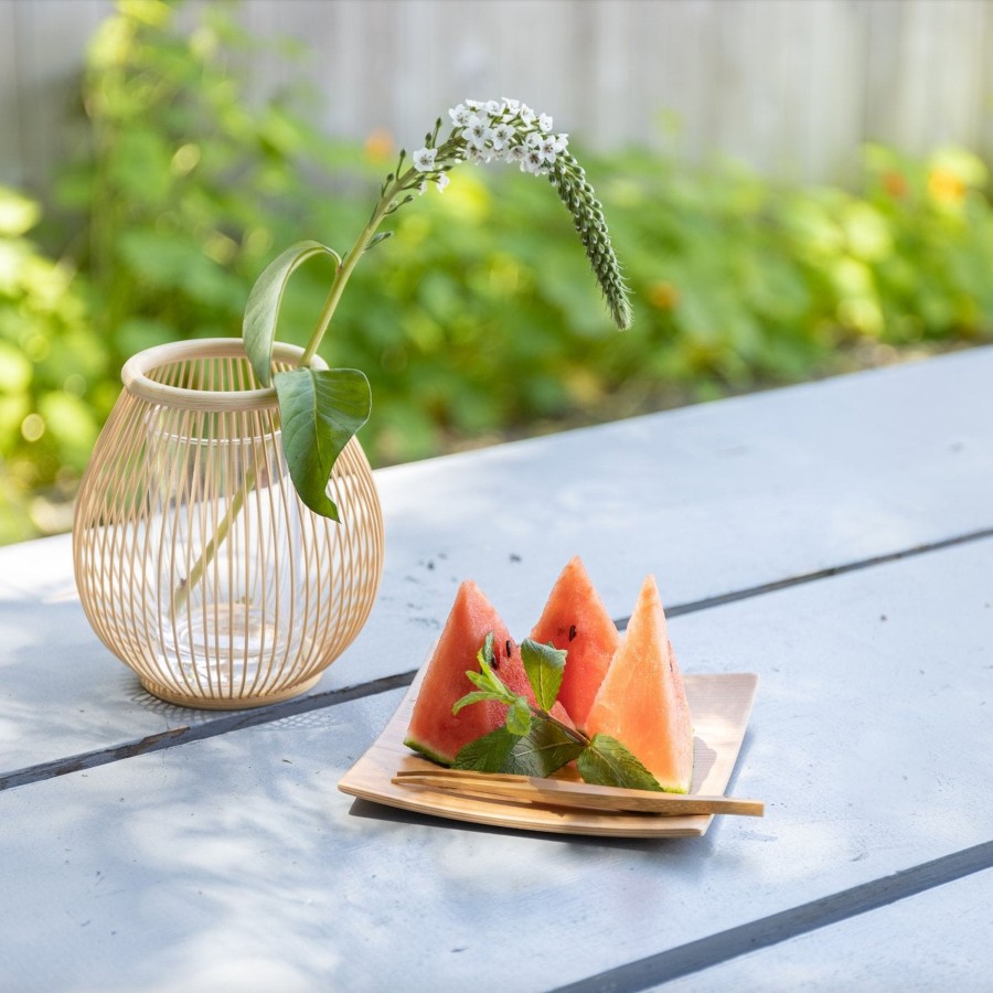 Kitchen & Dining SAIKAI (Others) | Orange Pine Natural Plywood Square Dish