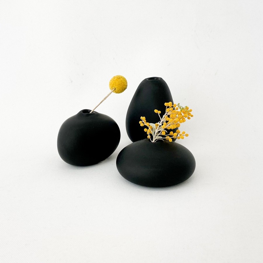 Living Sugahara USA Southern Coast International | Sugahara Matte Black Bud Vases