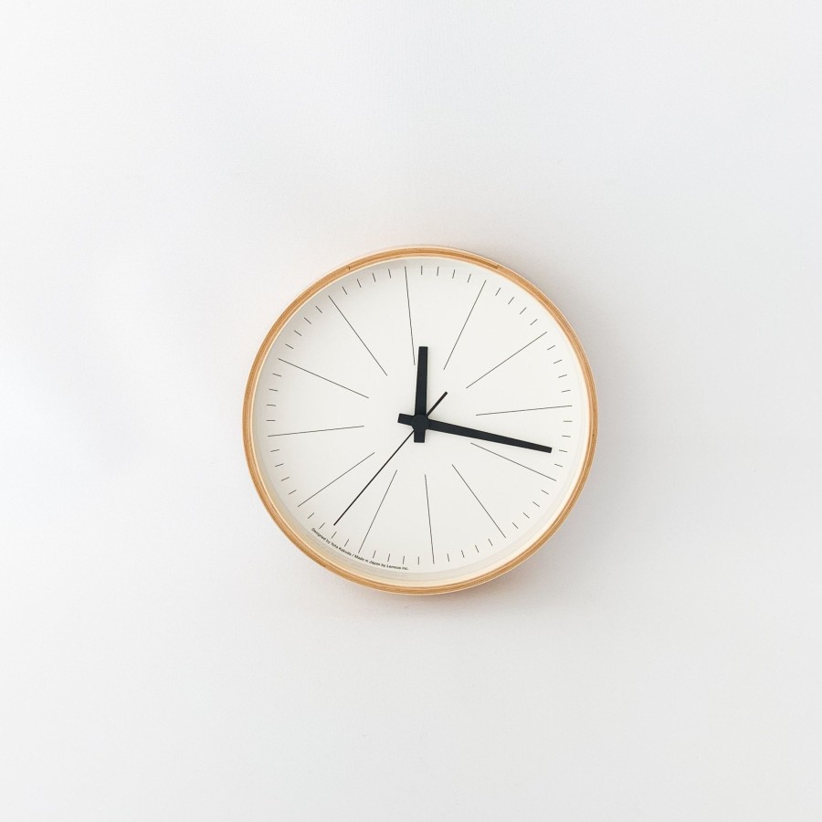 Living AC GEAR | Lemnos Plywood Lines Clock Yk21-13