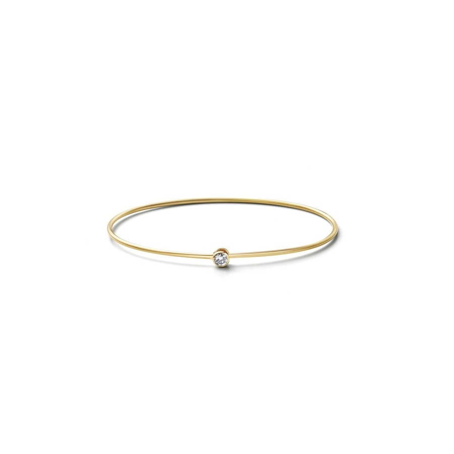 Accessories Tortoise-Shihara | Shihara One-Stone Hoop Bracelet