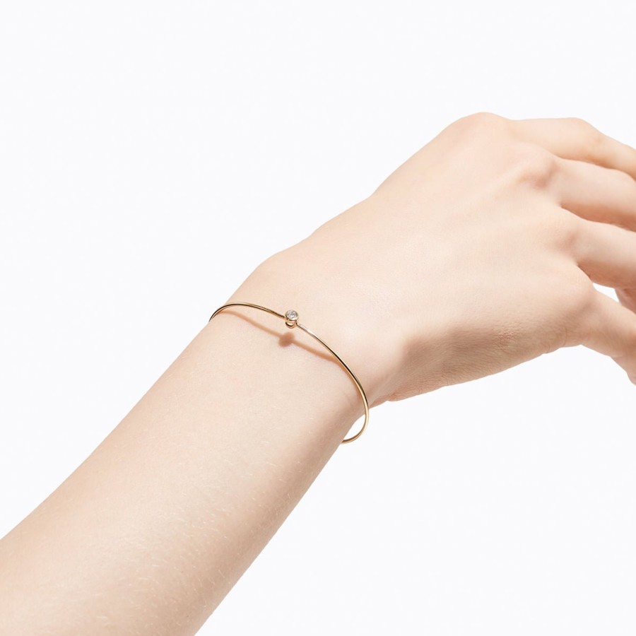 Accessories Tortoise-Shihara | Shihara One-Stone Hoop Bracelet