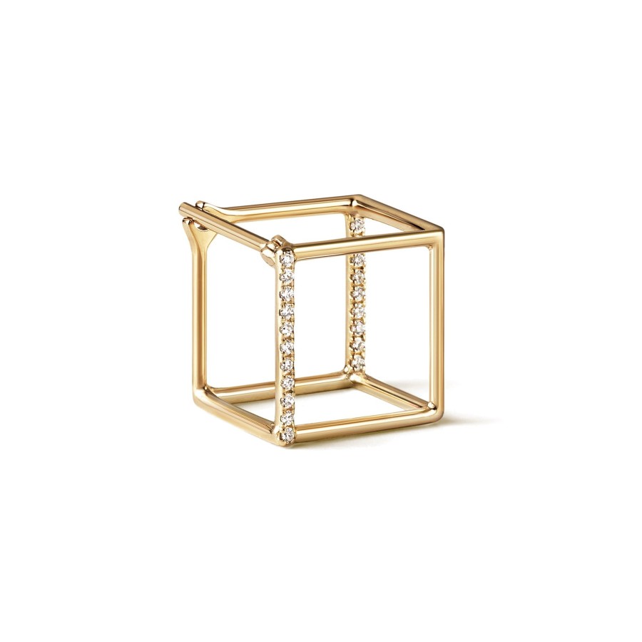 Accessories Tortoise-Shihara | Shihara Diamond Square Earring 10 (01)