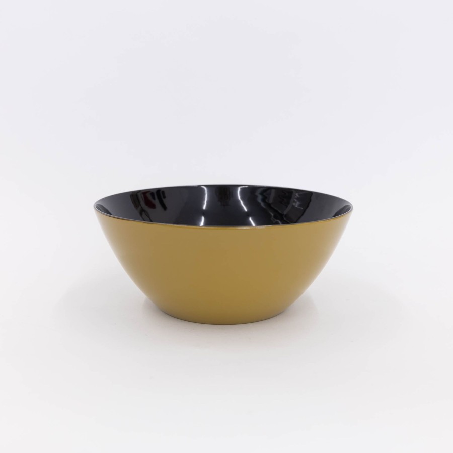 Vintage & Art Tortoise-Unknown, Japan | 110 60'S, Wooden Bowl Large - Mustard