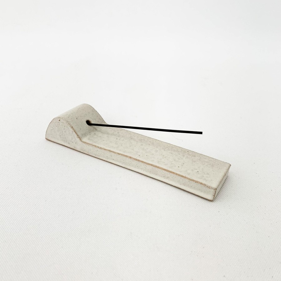 Bath Tomoro Pottery | Tomoro Incense Holder White Round