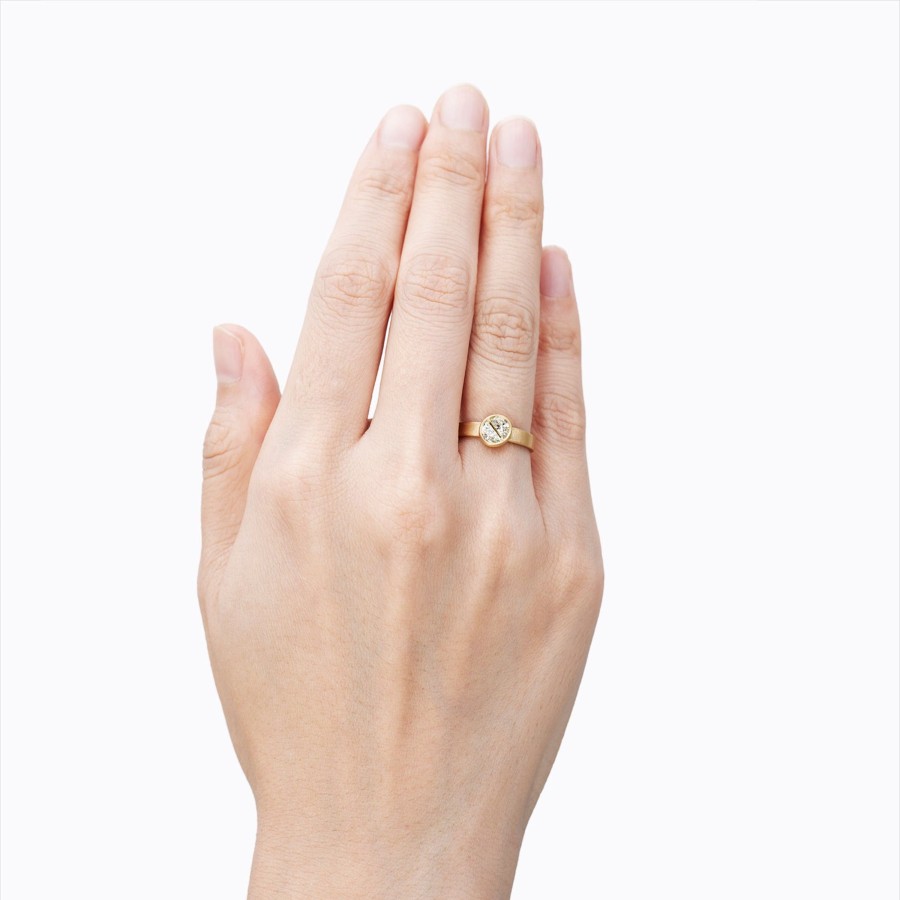 Accessories Tortoise-Shihara | Shihara Align Half Round Diamond Ring 01