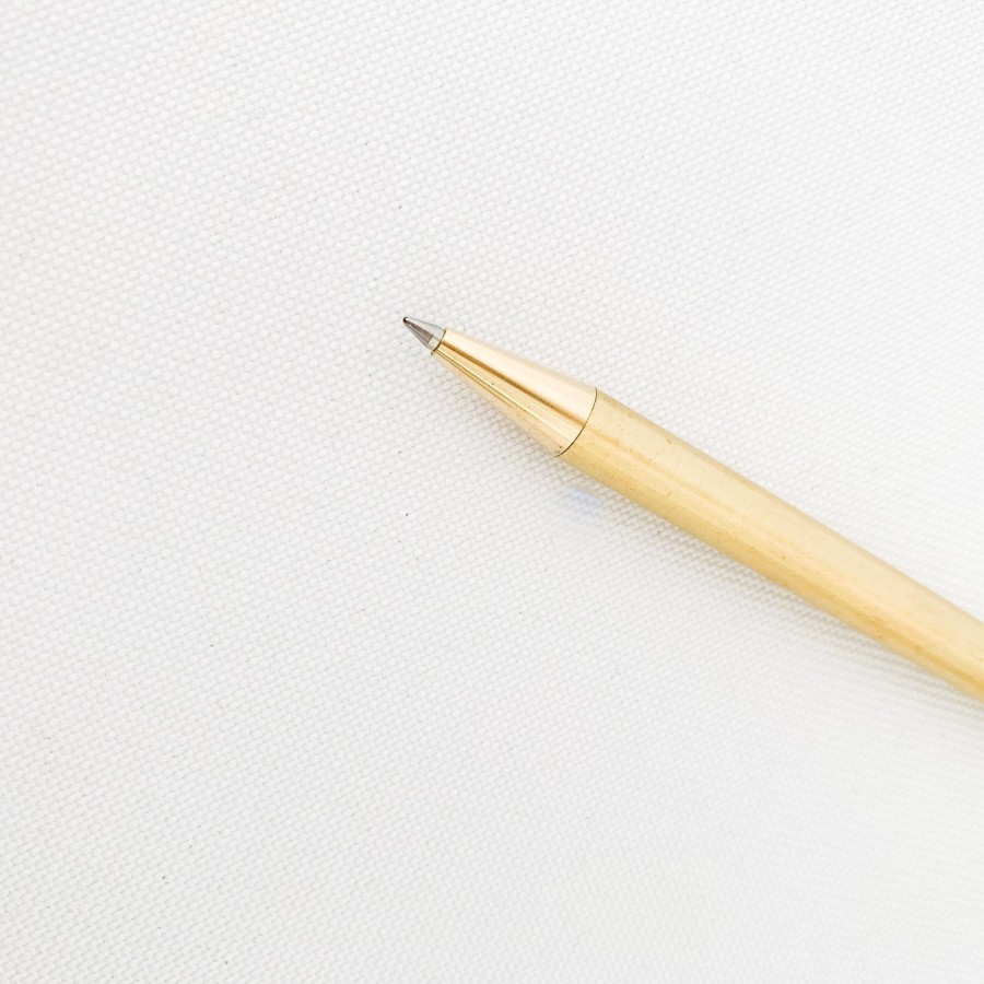 Living TORTOISE-yellow paper | Picus Brass Retractable Pen