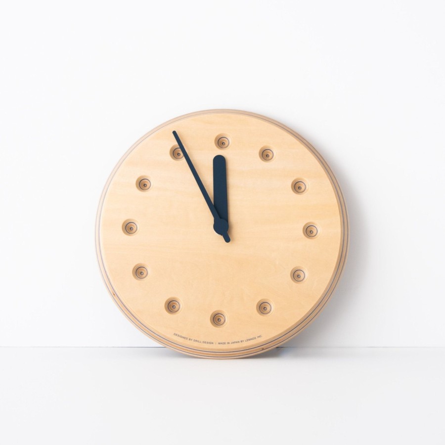 Living AC GEAR | Lemnos Paper-Wood Dot Clock Navy Drl19