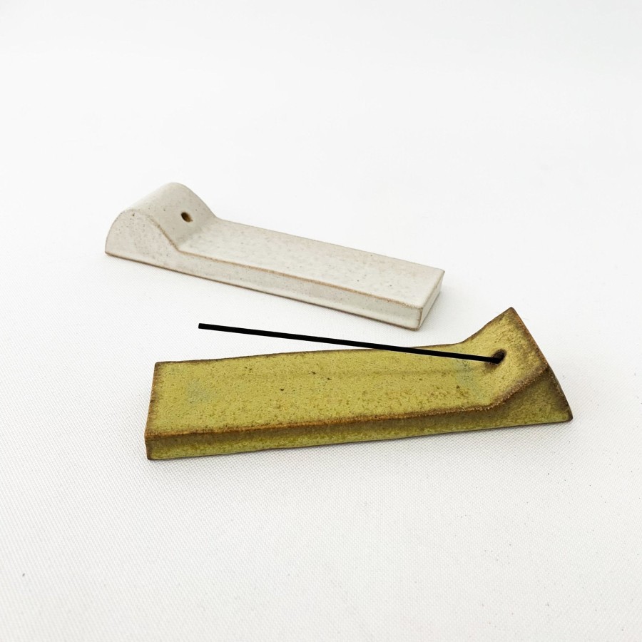 Bath Tomoro Pottery | Tomoro Incense Holder Yellow Triangle