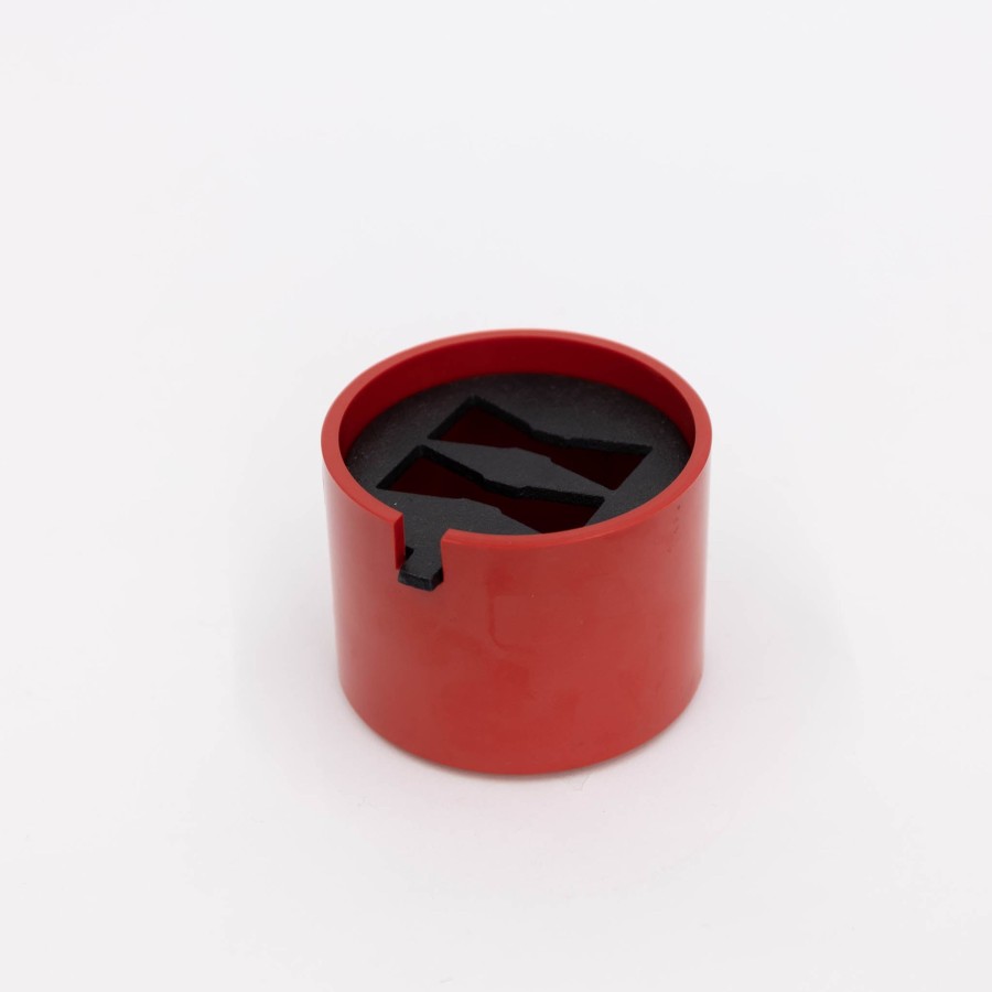 Vintage & Art Tortoise-Unknown, Japan | 111 60'S, Plastic Ashtray With Cast Iron Lid - Red